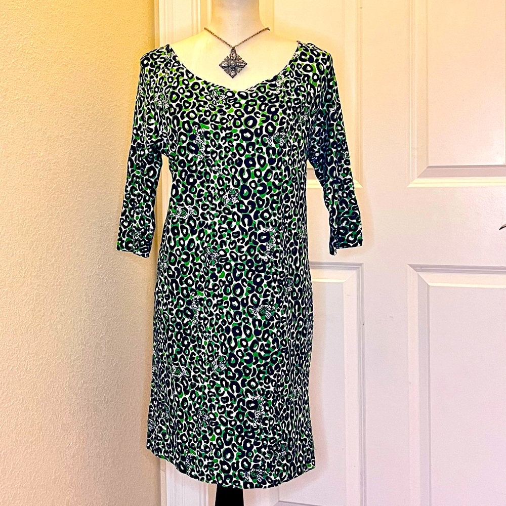 Lilly Pulitzer Thrill of the Chase
Cassie Dress Leopard Print Size Medium Green